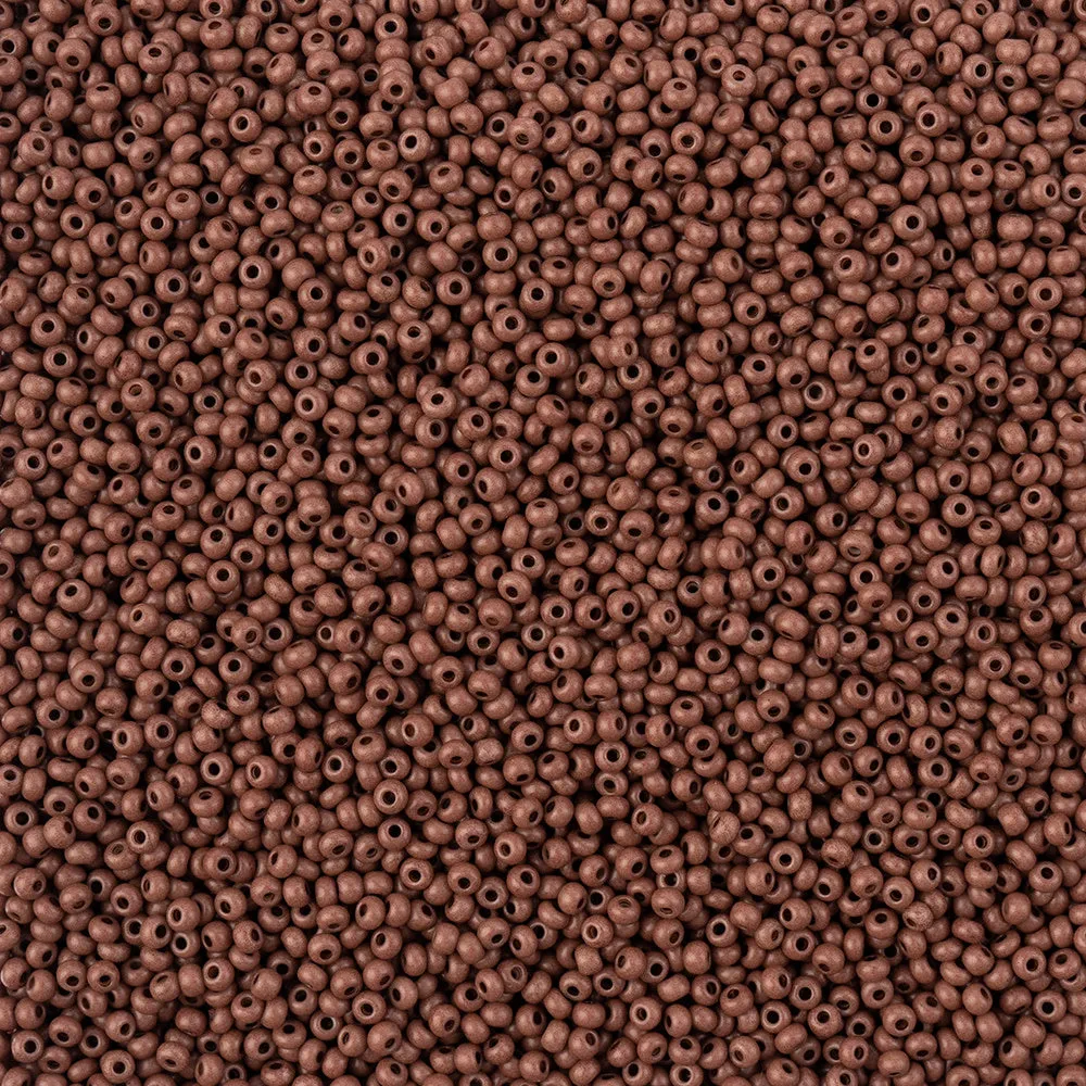 Preciosa Czech Glass, 11/0 Round Seed Bead, Terra Intensive Dark Brown - Matte (1 Tube)