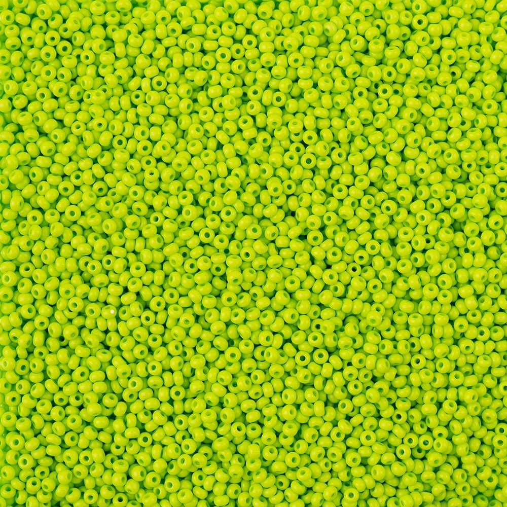 Preciosa Czech Glass, 11/0 Round Seed Bead, Terra Intensive Light Green - Matte (1 Tube)