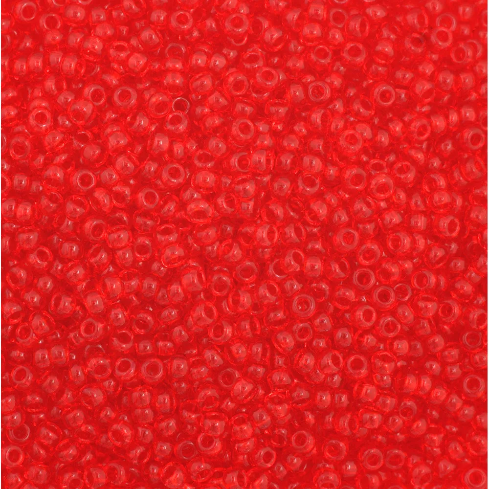 Preciosa Czech Glass, 11/0 Round Seed Bead, Transparent Light Red (1 Tube)