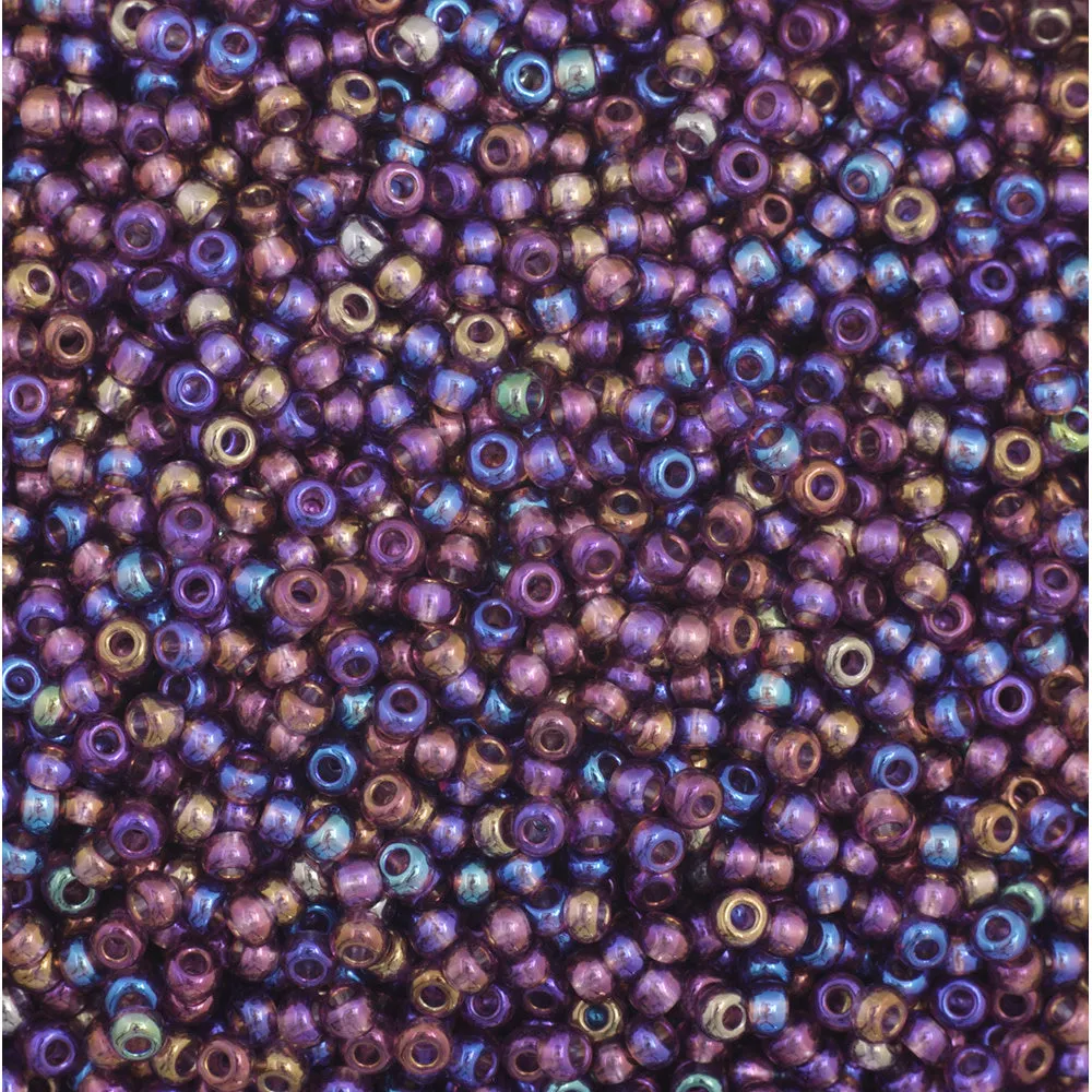 Preciosa Czech Glass, 11/0 Round Seed Bead, Transparent Mauve AB (1 Tube)