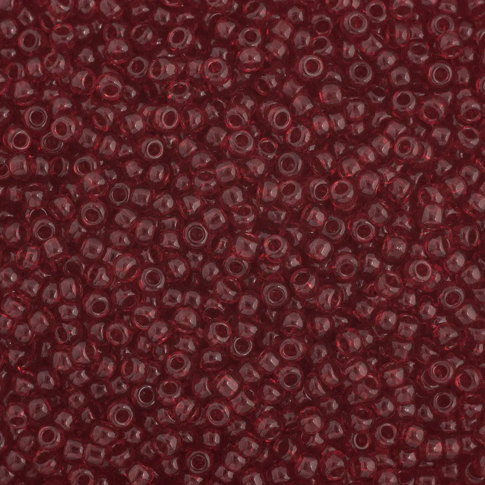 Preciosa Czech Glass, 11/0 Round Seed Bead, Transparent Red (1 Tube)