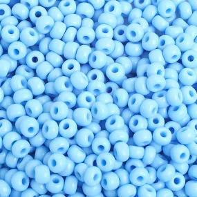 Preciosa Czech Glass, 6/0 Round Pony Seed Bead, Opaque Light Blue (1 Tube)