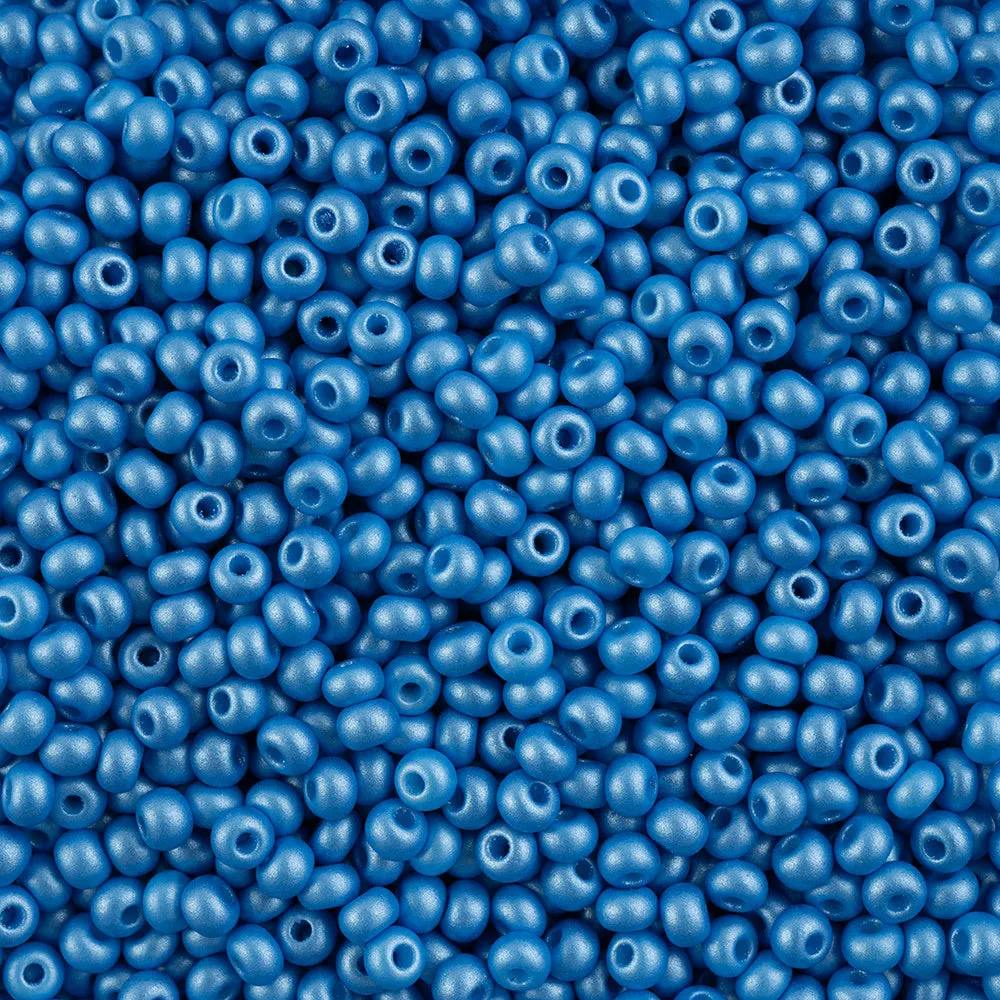 Preciosa Czech Glass, 6/0 Round Pony Seed Bead, PermaLux Dyed Chalk Light Blue (1 Tube)