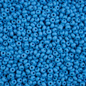 Preciosa Czech Glass, 6/0 Round Pony Seed Bead, PermaLux Dyed Chalk Light Blue - Matte (1 Tube)