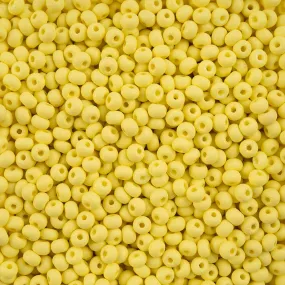 Preciosa Czech Glass, 6/0 Round Pony Seed Bead, PermaLux Dyed Chalk Light Yellow - Matte (1 Tube)