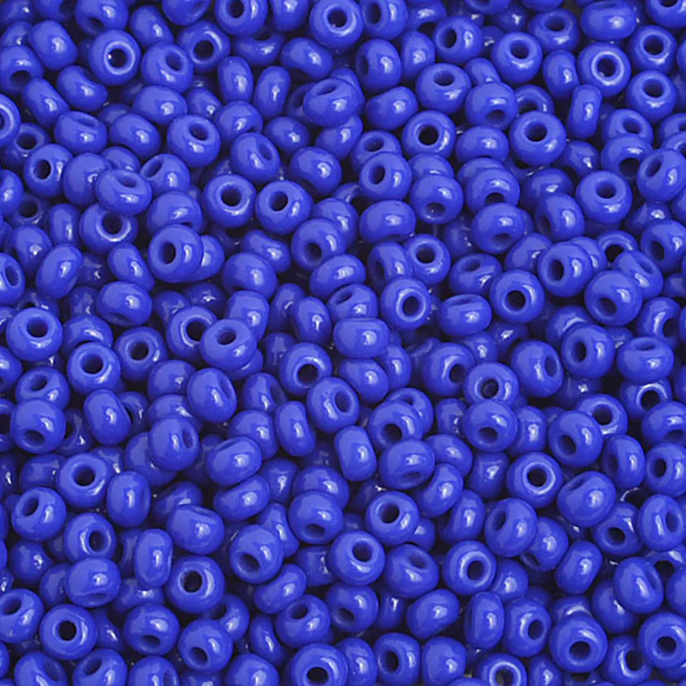 Preciosa Czech Glass, 8/0 Round Seed Bead, Opaque Medium Royal Blue (1 Tube)