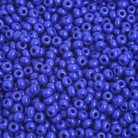 Preciosa Czech Glass, 8/0 Round Seed Bead, Opaque Medium Royal Blue (1 Tube)