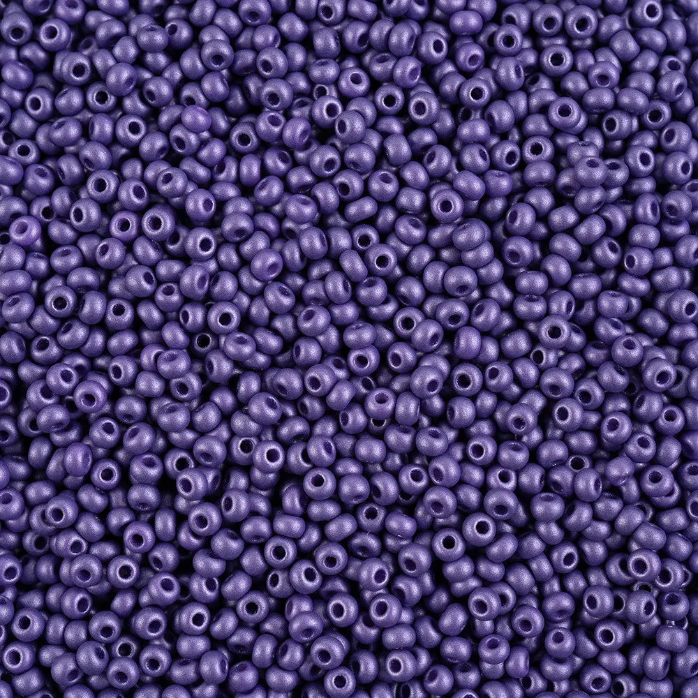 Preciosa Czech Glass, 8/0 Round Seed Bead, PermaLux Dyed Chalk Dark Violet (1 Tube)