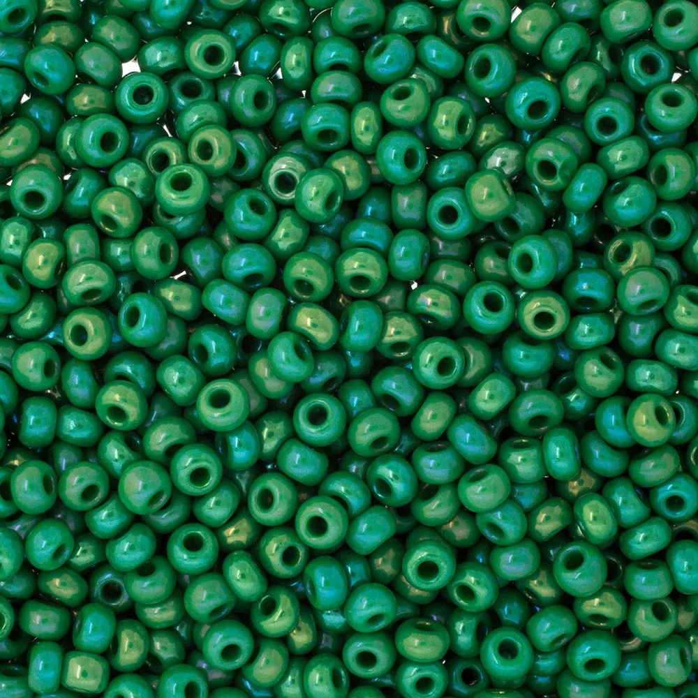 Preciosa Czech Glass, 8/0 Seed Bead, Opaque Medium Green (1 Tube)