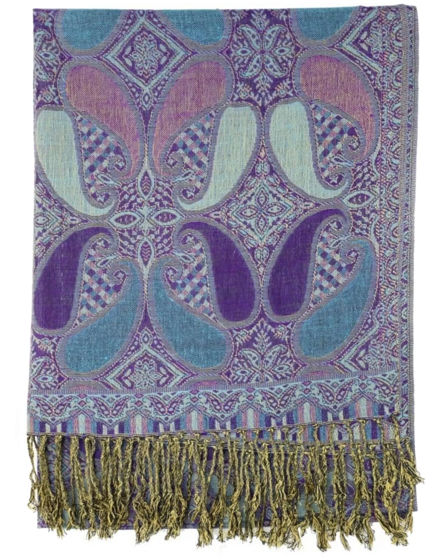 Purple & Blue Paisley Rave Pashmina