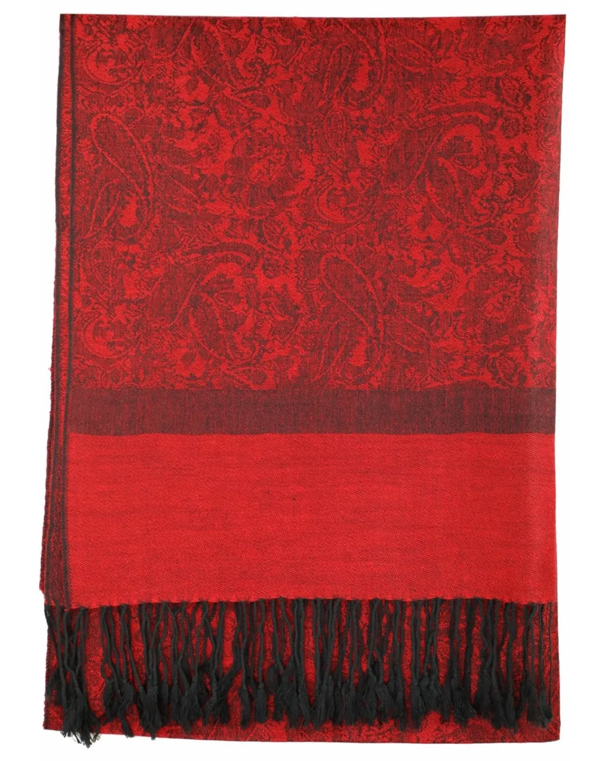 Red & Black Paisley Rave Pashmina