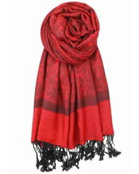 Red & Black Paisley Rave Pashmina