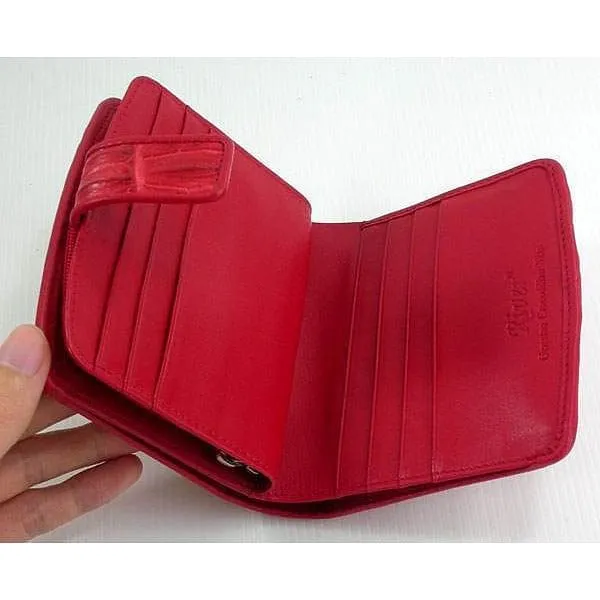 Red Crocodile Leather Womens Wallets