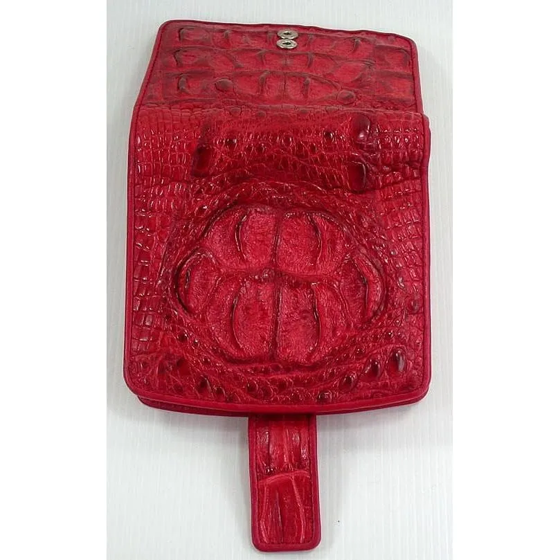 Red Crocodile Leather Womens Wallets