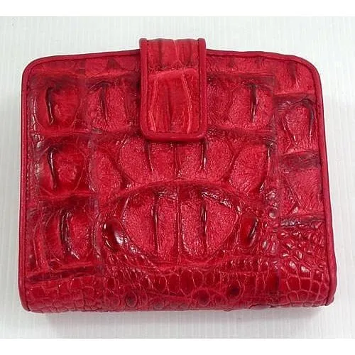 Red Crocodile Leather Womens Wallets