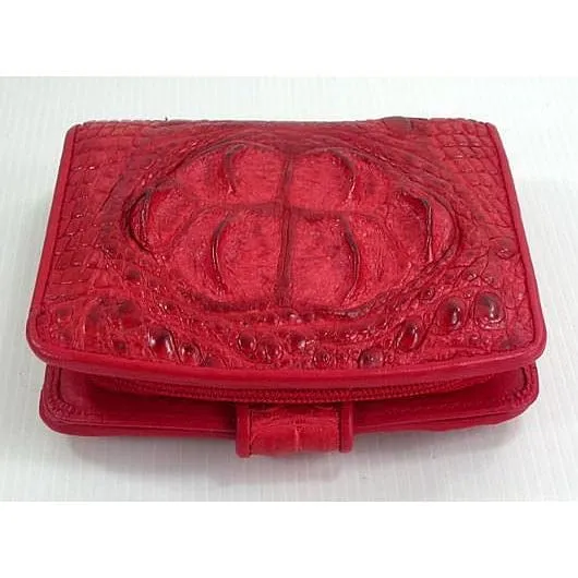 Red Crocodile Leather Womens Wallets