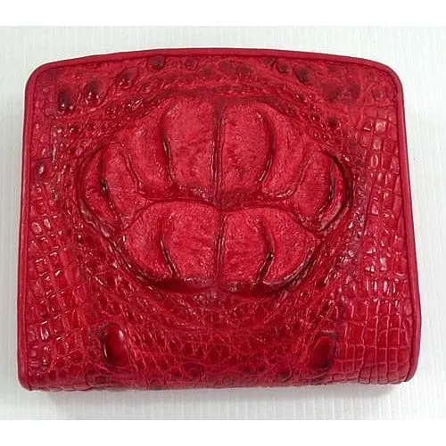 Red Crocodile Leather Womens Wallets