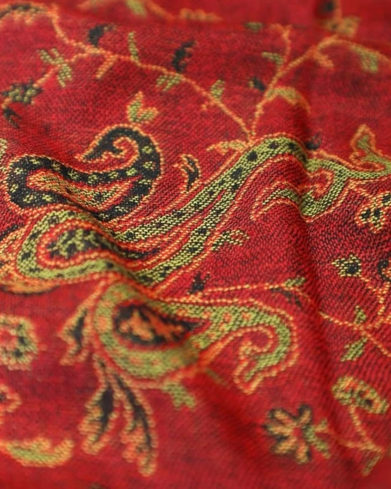 Red Reversible Paisley Rave Pashmina