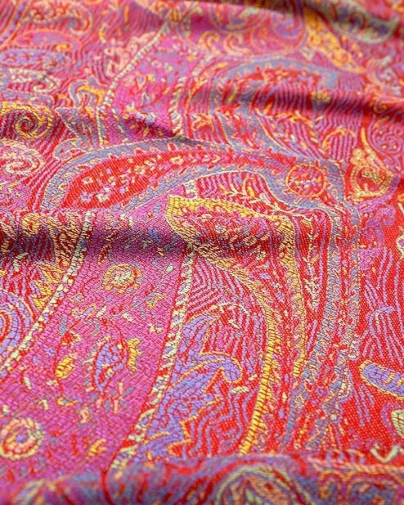 Red Tapestry Paisley Rave Pashmina