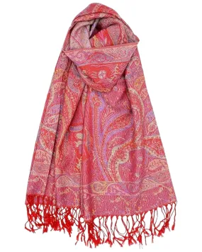 Red Tapestry Paisley Rave Pashmina