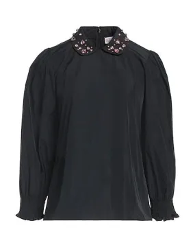 RED VALENTINO  |Casual Style Long Sleeves Plain Cotton Party Style