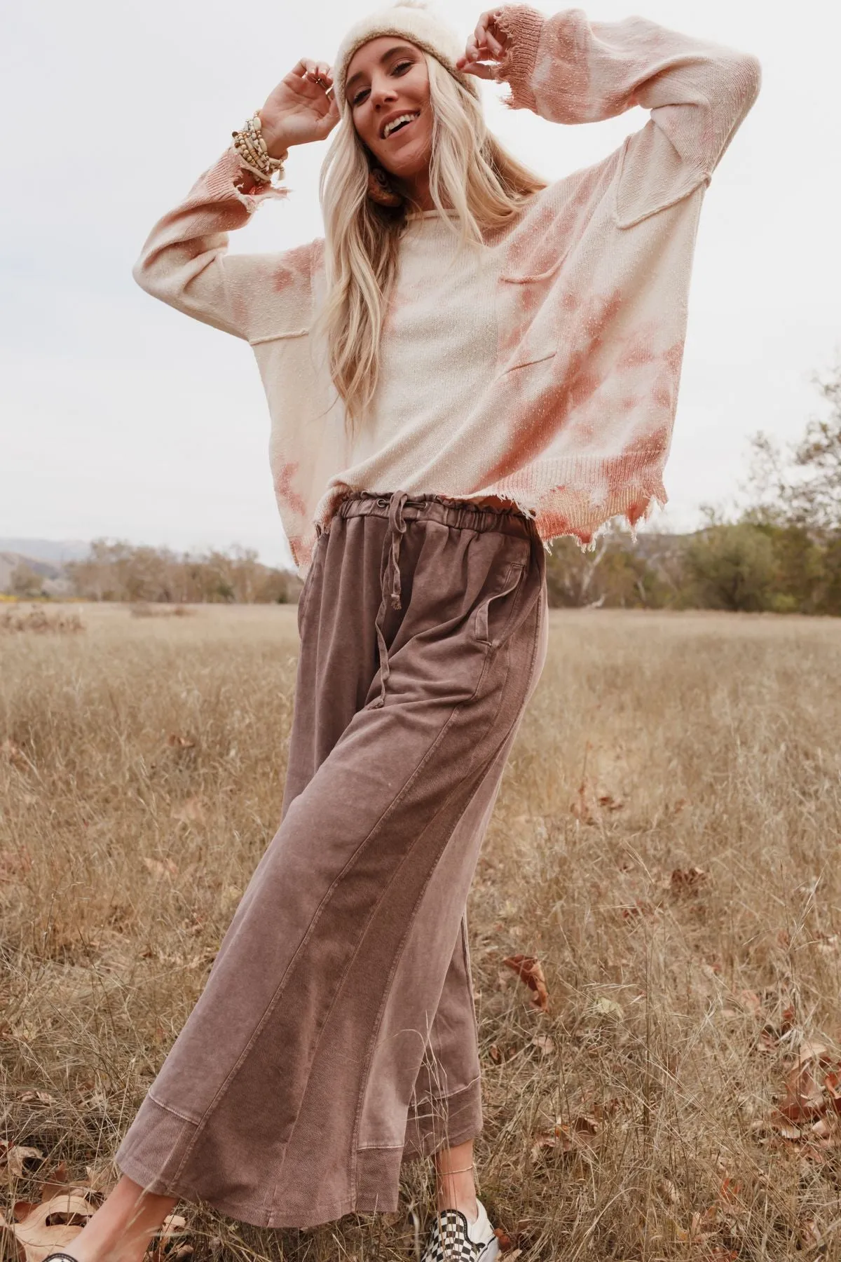 Relaxed Vibes Wide Leg Pants - Mauve