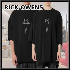 RICK OWENS  |Crew Neck Pullovers Star Unisex Street Style Plain Cotton