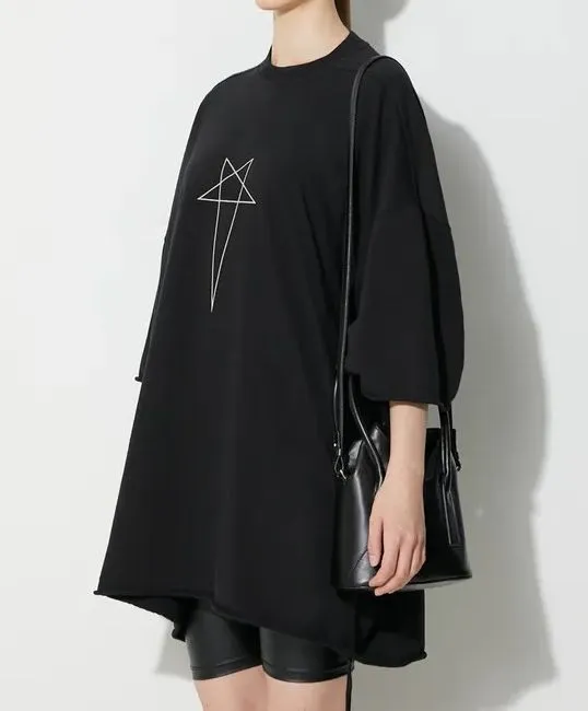 RICK OWENS  |Crew Neck Pullovers Star Unisex Street Style Plain Cotton