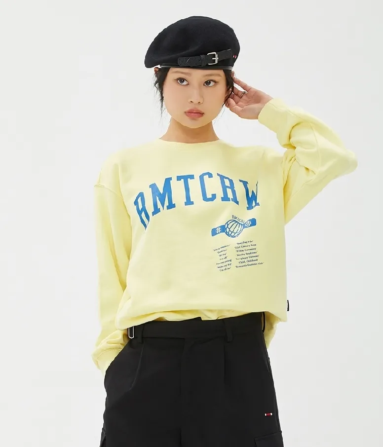 ROMANTIC CROWN  |Unisex Street Style Long Sleeves Logo Sweatshirts