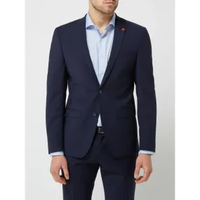 Roy Robson Slim Fit Extra Virgin Wool Blend Bi-Stretch 2 Button Blazer - Navy Blue 5046 Bi-Stretch