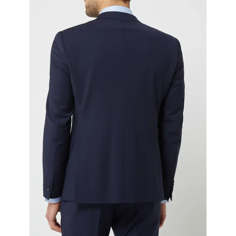 Roy Robson Slim Fit Extra Virgin Wool Blend Bi-Stretch 2 Button Blazer - Navy Blue 5046 Bi-Stretch