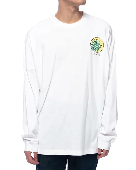 RVCA  |Crew Neck Long Sleeves Plain Long Sleeve T-shirt Logo