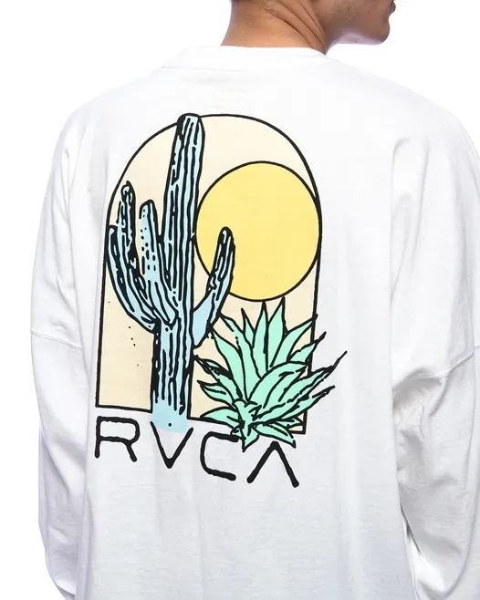 RVCA  |Crew Neck Long Sleeves Plain Long Sleeve T-shirt Logo