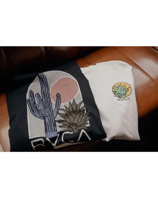 RVCA  |Crew Neck Long Sleeves Plain Long Sleeve T-shirt Logo