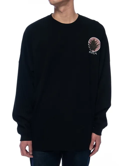 RVCA  |Crew Neck Long Sleeves Plain Long Sleeve T-shirt Logo