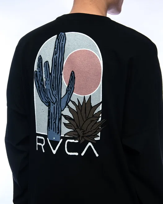 RVCA  |Crew Neck Long Sleeves Plain Long Sleeve T-shirt Logo