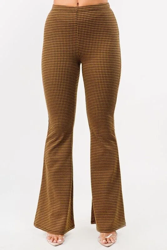 SALE Boho Houndstoot Printed PullOn Hippie Flare Pants Leggings Layering Comfy