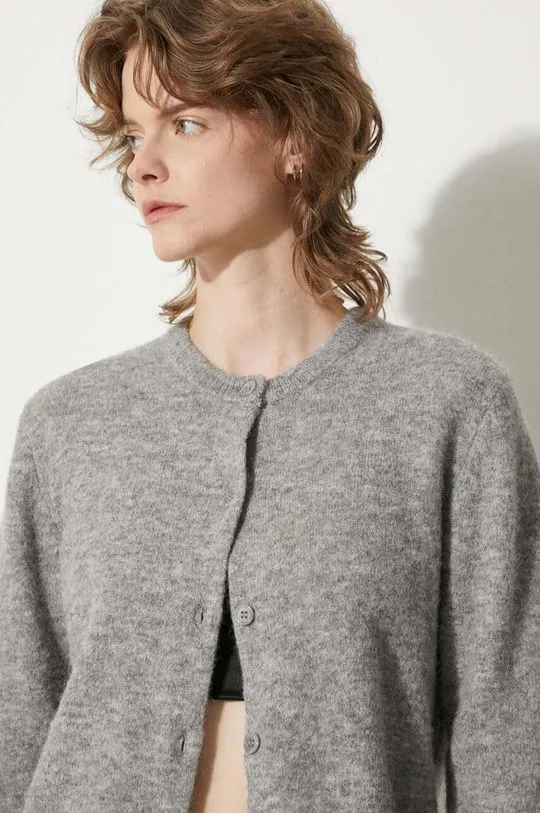 Samsoe Samsoe wool cardigan NOR gray color F16422744