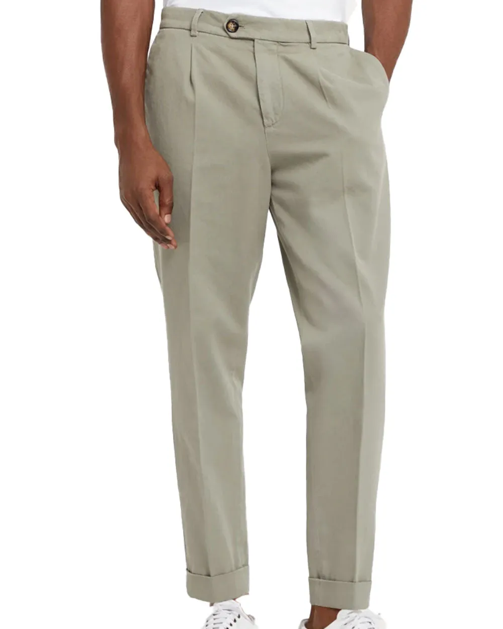 Single Pleat Sage Trouser