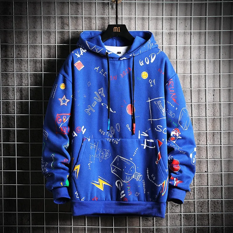 Single Road Japanese Yellow White Black Blue Anime Hoodie