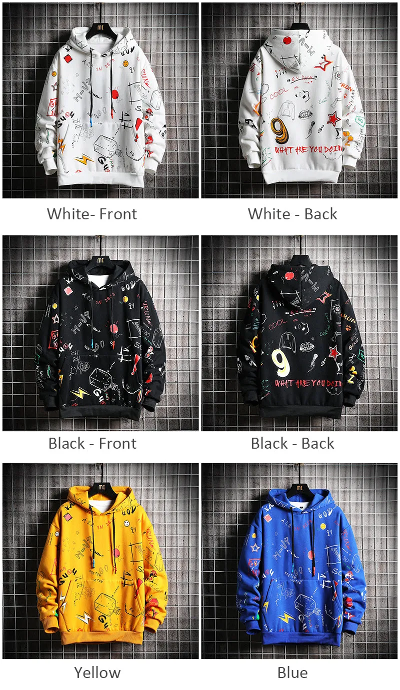 Single Road Japanese Yellow White Black Blue Anime Hoodie