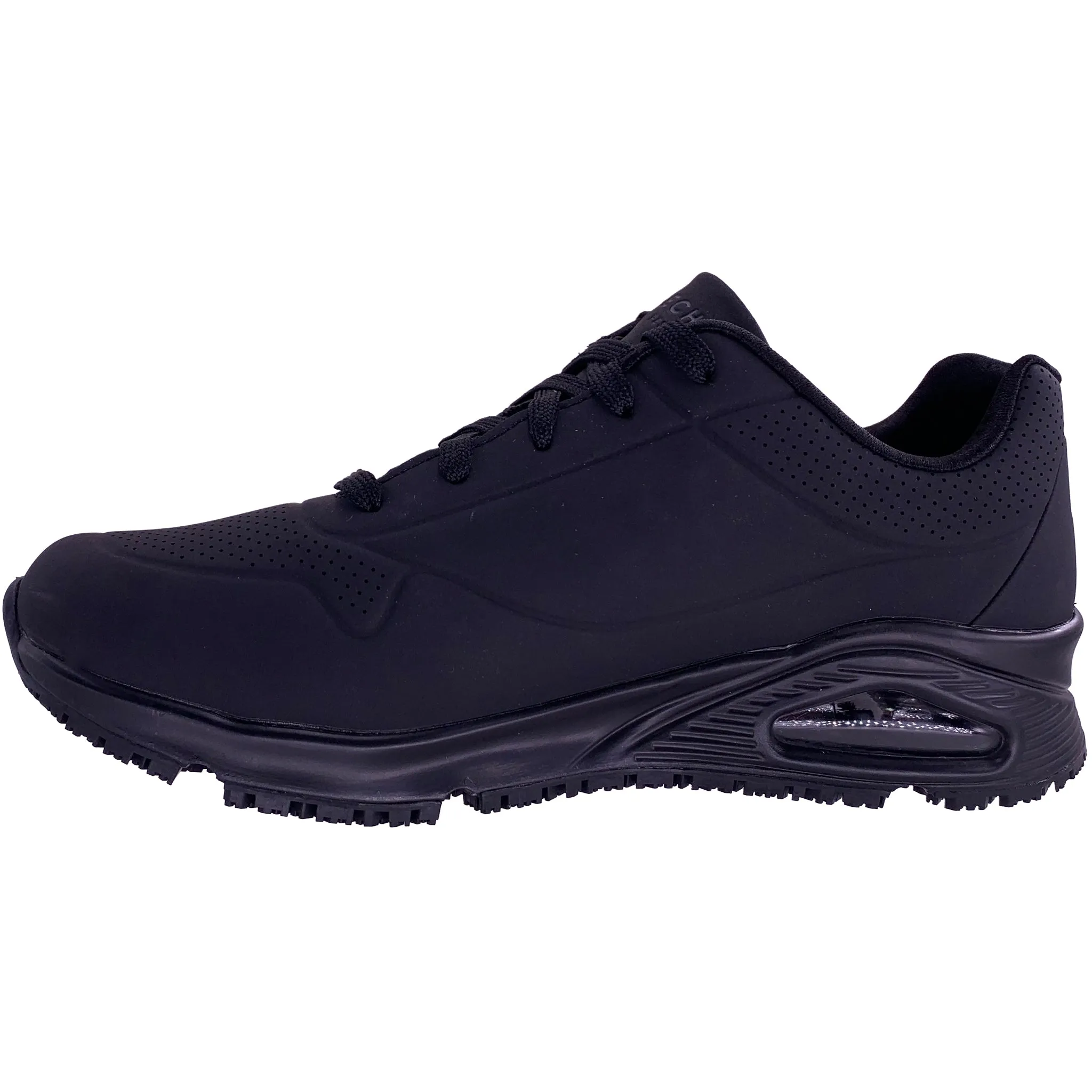 Skechers Men's 200054 Uno SR Satal Slip Resistant Black Work Shoes