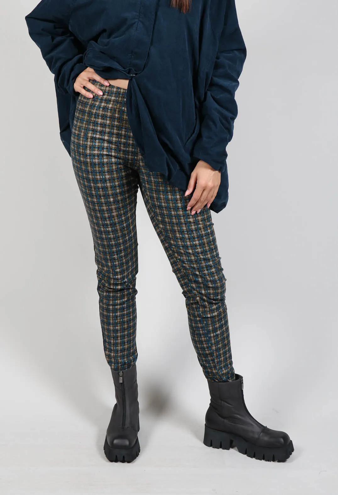 Skinny Leg Trousers in Ink Check