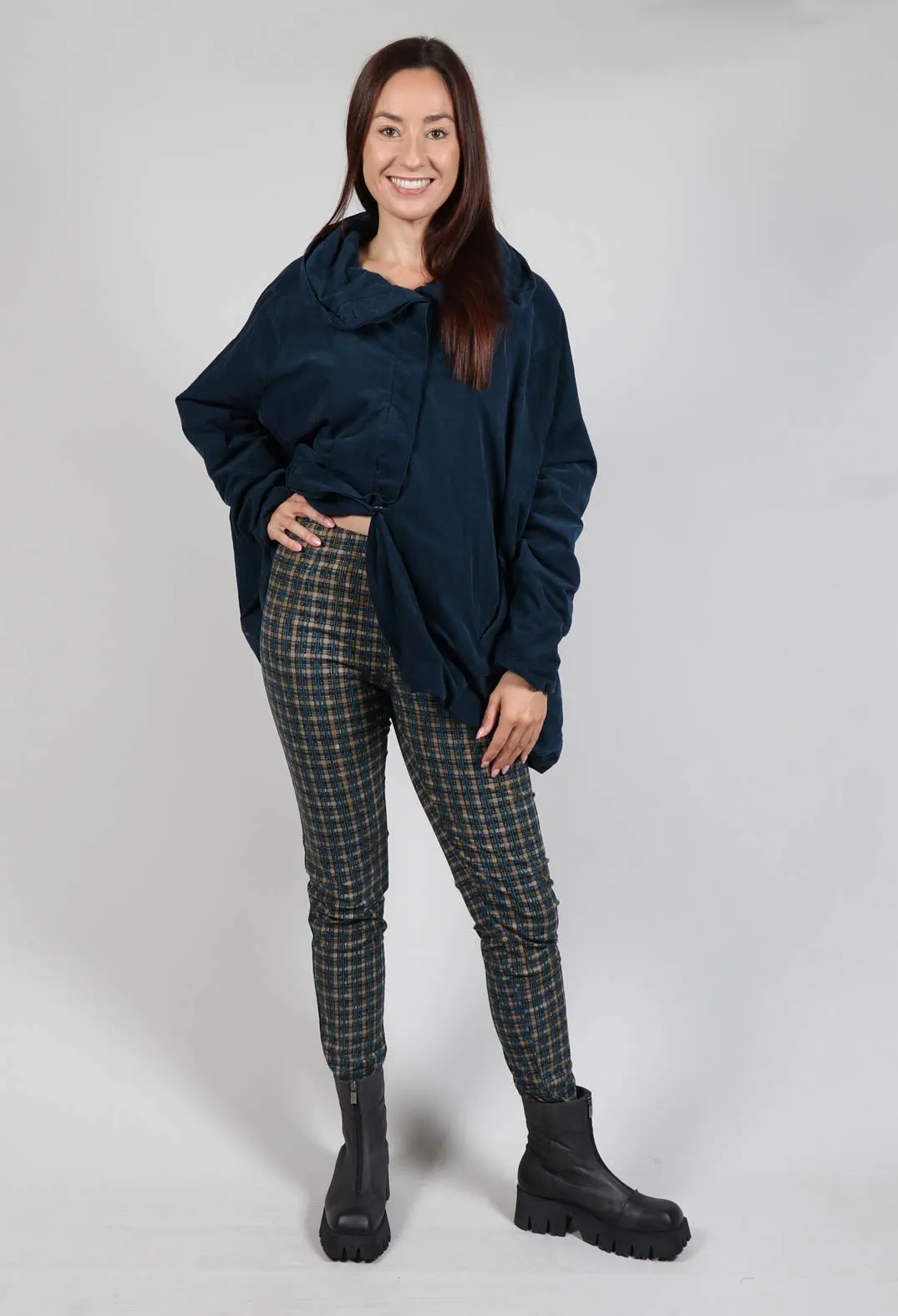 Skinny Leg Trousers in Ink Check