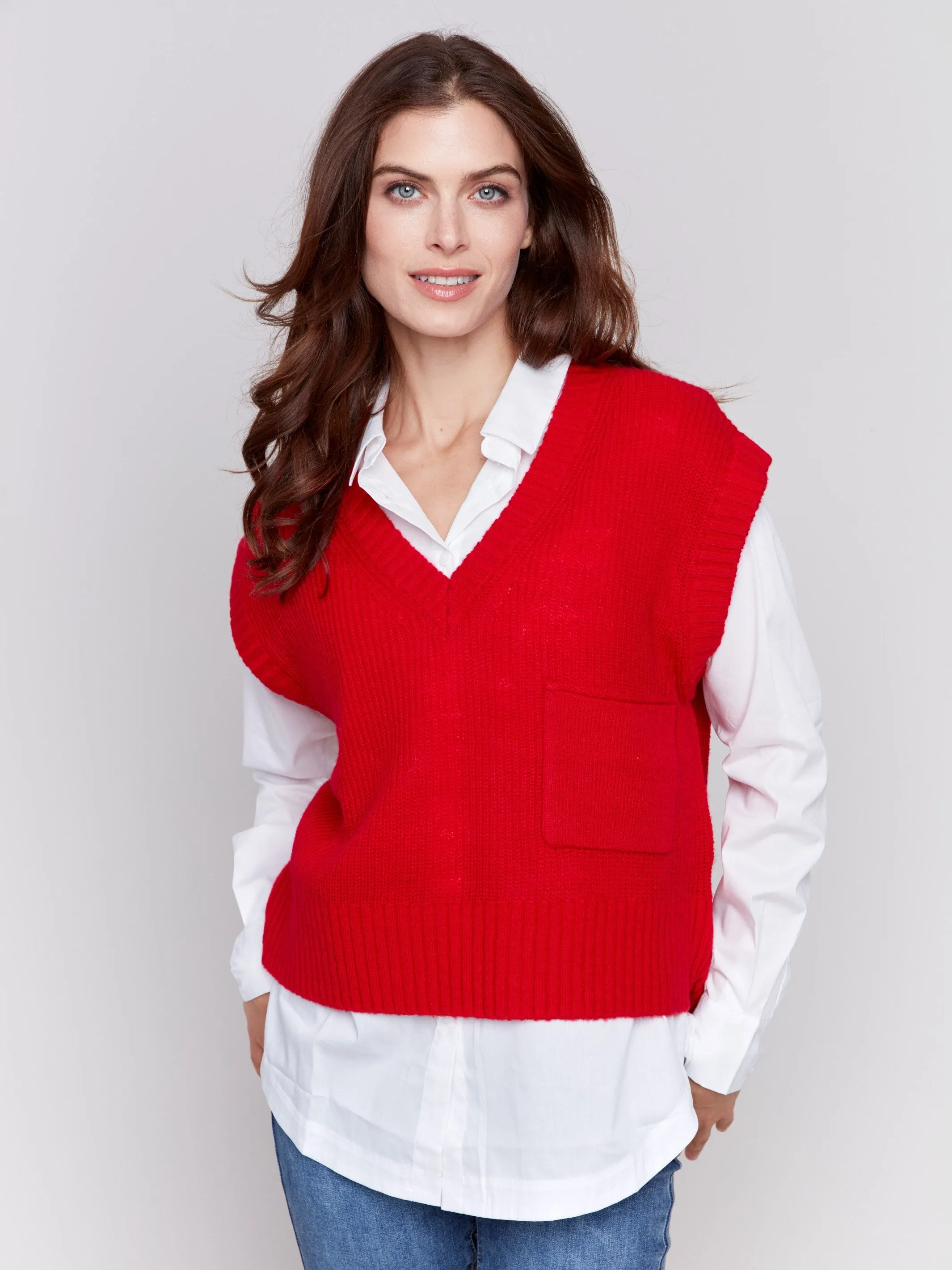 Soft Touch Sweater Vest - Cranberry