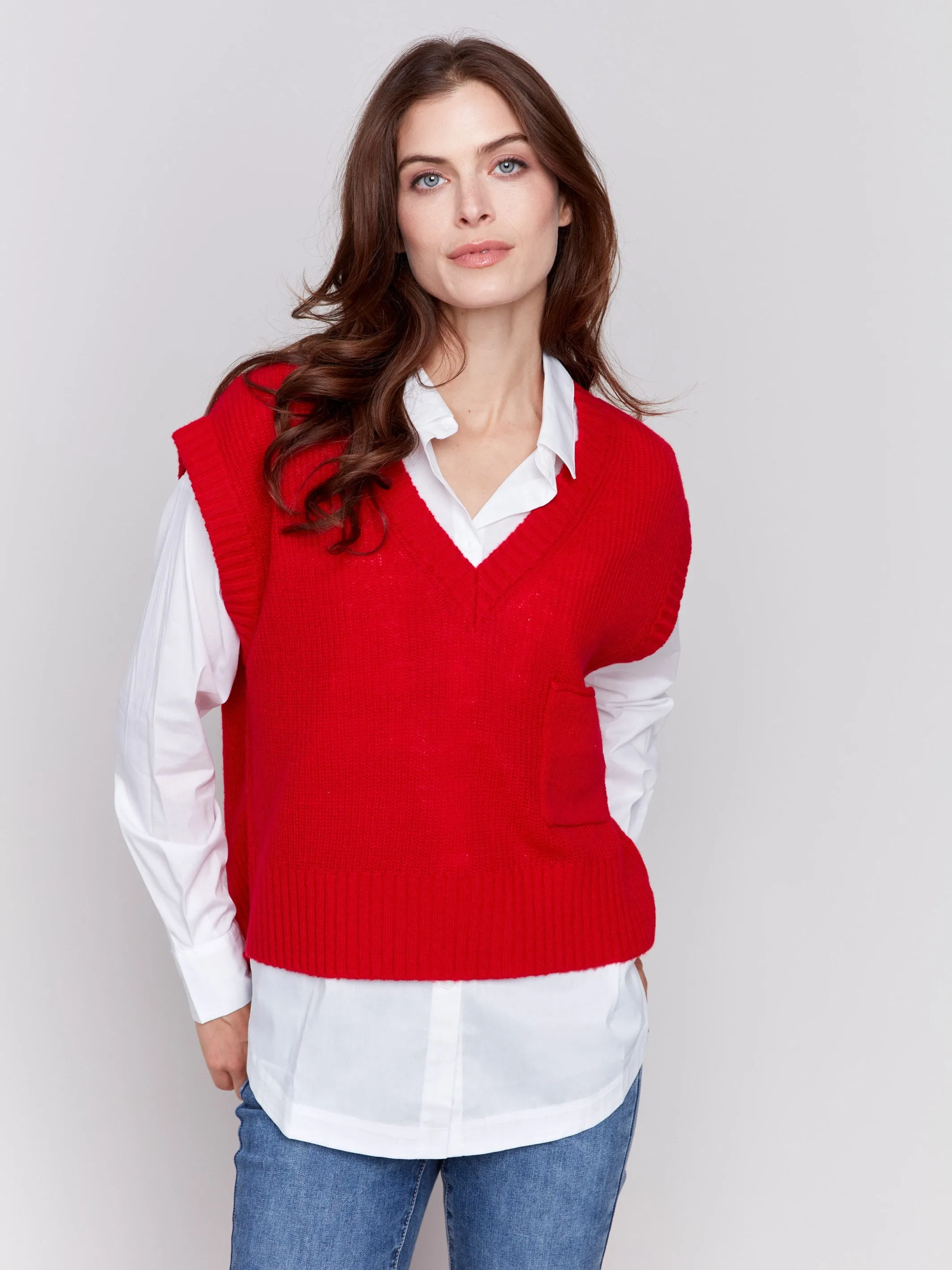 Soft Touch Sweater Vest - Cranberry