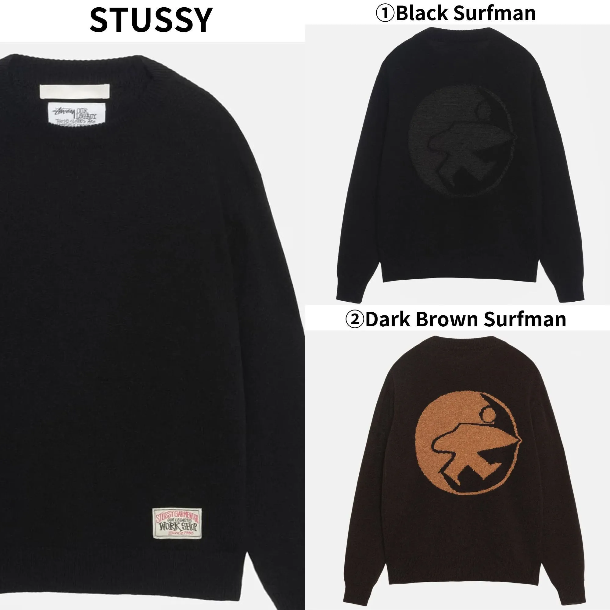 STUSSY  |Crew Neck Pullovers Unisex Wool Street Style Collaboration