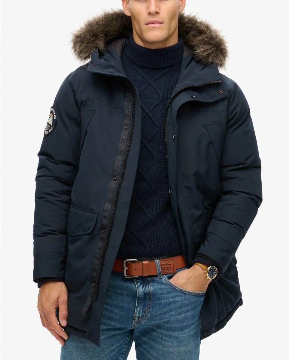 Superdry Everest Faux Fur Parka Jacket Eclipse Navy