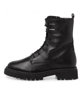 Tamaris Army Boot in Black Leather