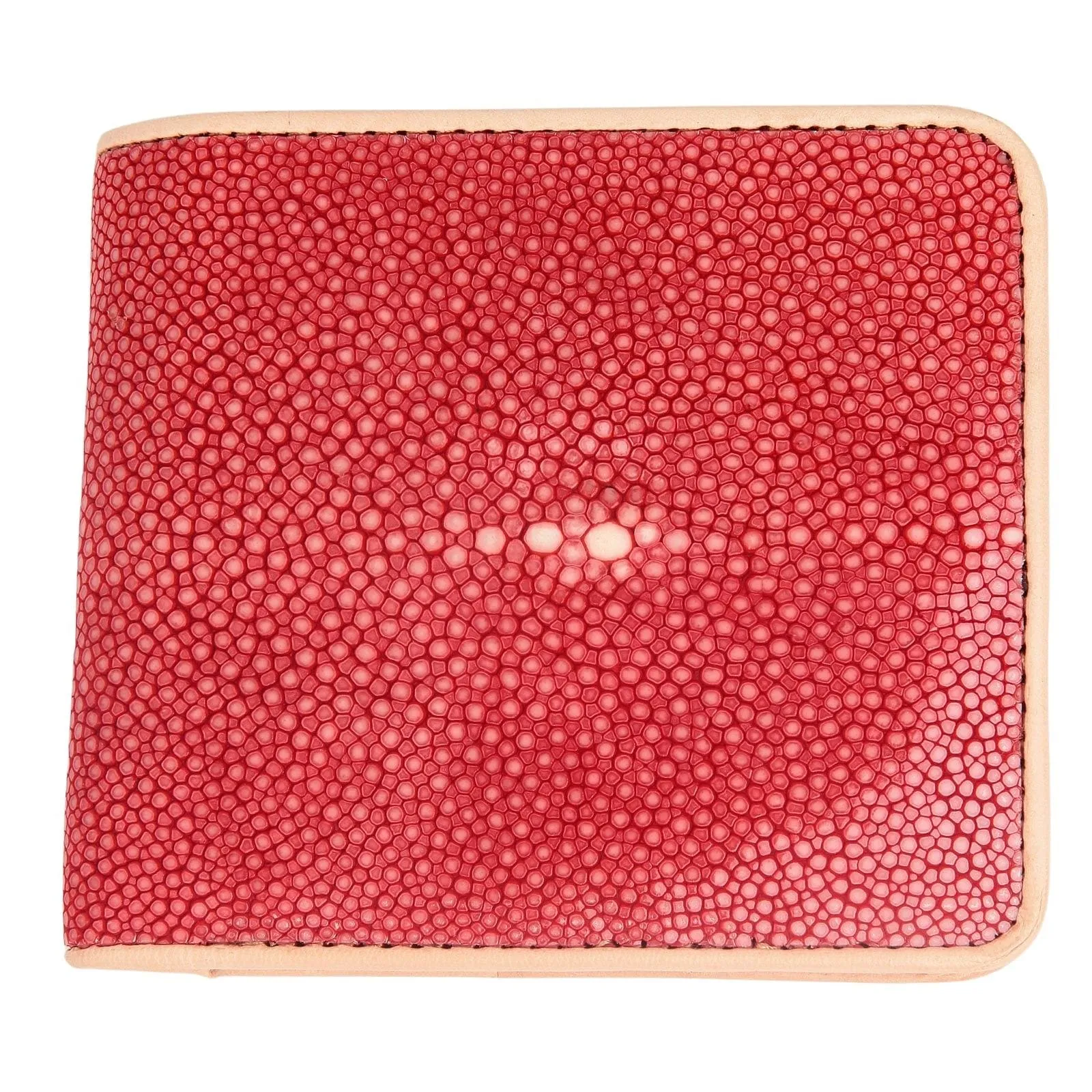 Thick Red Genuine Stingray Leather Wallet